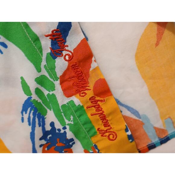 Robert Graham Graffiti Colorful Short Sleeve Shirt Sz Large Summer Party Rare - Picture 8 of 14